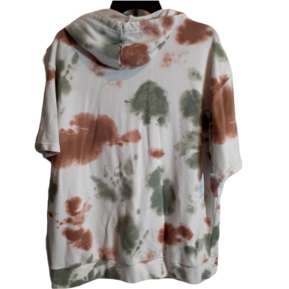 No Boundaries Men's Short Sleeve Hoodie Sweatshirt Size XL White with Green & Br - Picture 3 of 5